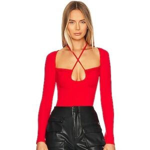 Superdown Storme Bodysuit, Red, Size XS